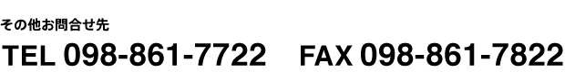 その他お問合せ先　TEL：098-861-7722　FAX：098-861-7822